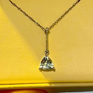 Blue aquamarine necklace.